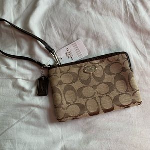 Coach corner zip wristlet